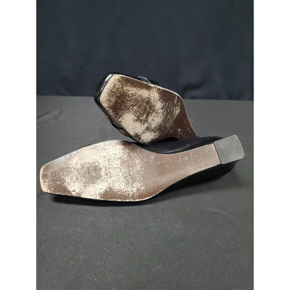 Stuart Weitzman Black Patent Leather Wedge Kitten Heels Slip On Women's 7.5 - Picture 7 of 7